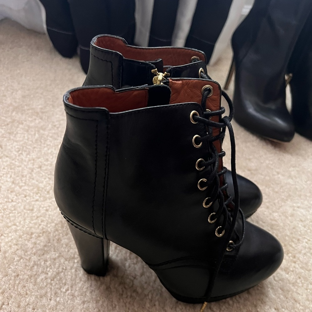 Leather H&M booties (lace up) (genuine leather)